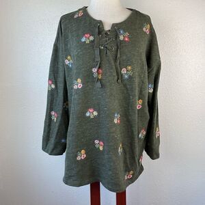 Style & Co Floral Stitched Tunic Top Size 1X EUC